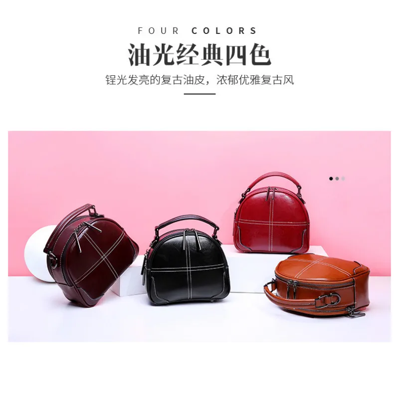 New 2019 fashion handbags women Cow Genuine Leather wide strap Messenger bag female shoulder retro handbag 21cm | Багаж и сумки