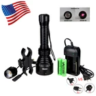 T67 масштабируемый инфракрасный охотничий свет IR 850nm ночное видение тактический пистолет фонарик для оружия + 18650 + прицел крепление + переключатель + зарядное устройство