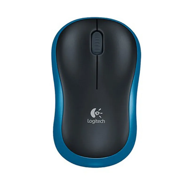 BLUE Оригинальная беспроводная мышь logitech M186 2,4G, оптическая эргономичная беспроводная мышь USB 1000 dpi, обновленная модель M185 в розничной упаковке - Цвет: BLUE