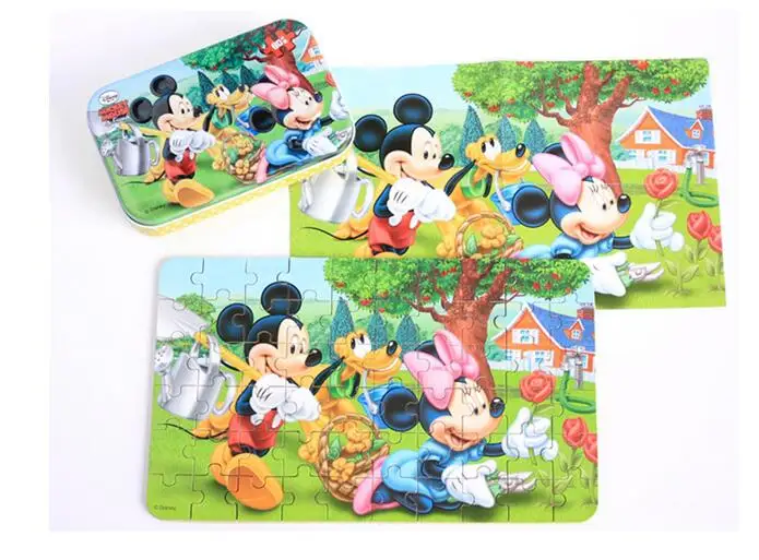 Disney Замороженные Стиль Мультфильм Деревянная игрушка головоломка Микки Анна
