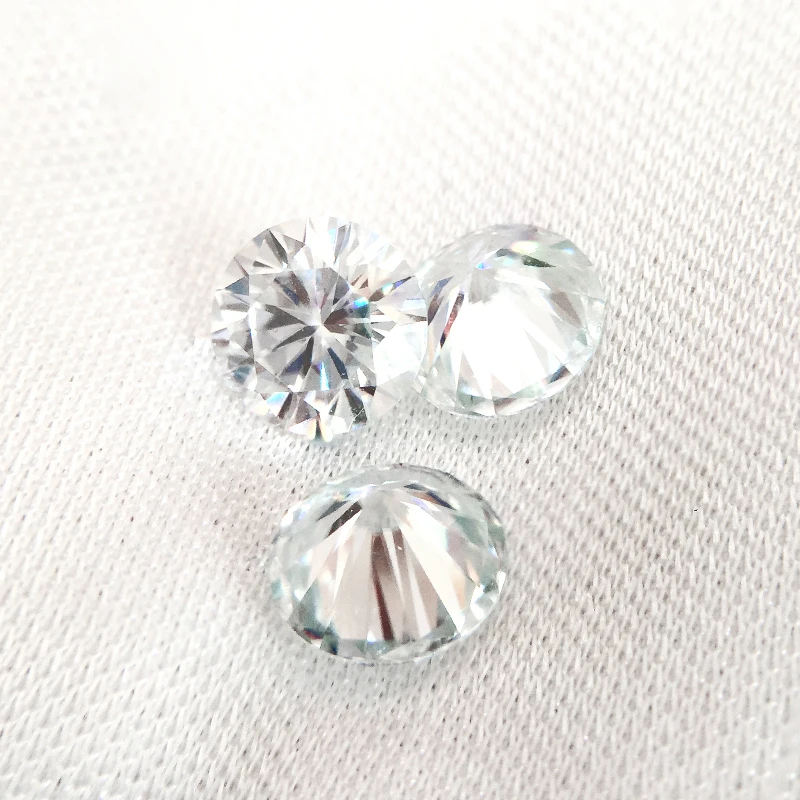 Круглые бриллиантовые огранки Moissanite 2 карат 8 мм небольшой синий Тест