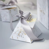 rmtpt 50pcslot triangular pyramid gift box wedding favors and gifts candy box wedding gifts for guests wedding decoration