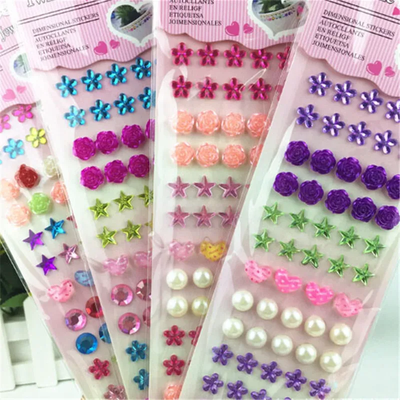 

1pc 7*26cm New Decorative Diamond Crystal Stone Stickers Sheet Creative Kids DIY Art Crafts Materials Toys Children
