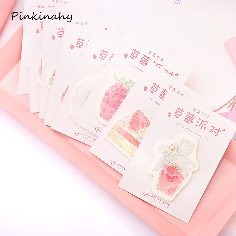30 листов/партия Kawaii Memo Pad с клубничным сыром самоклеящаяся бумага для заметок