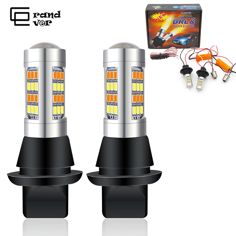 

1156 P21w LED PY21W BA15S BAU15S T20 W21W светодиодный LED Canbus без ошибок дневные ходовые огни + сигнал поворота двойной режим DRL светильник s