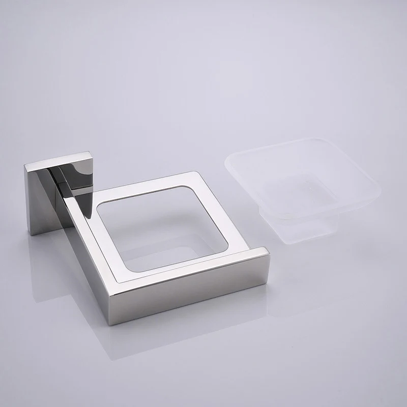 Leyden European Style Light Brushed Glass Soap Dish Holder 304 Stainless Steel Wall Mounted Silver Bathroom Accessories | Обустройство