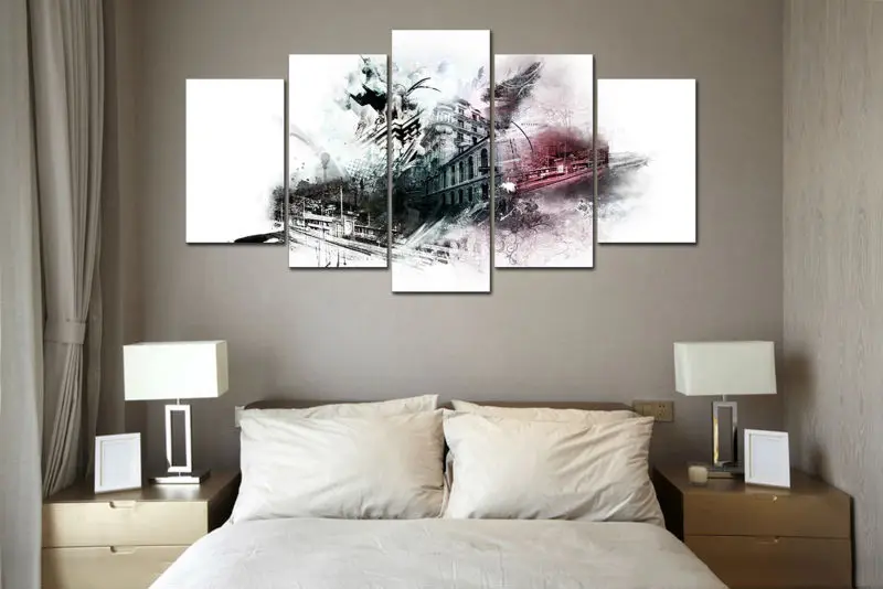 Картина маслом 5 панелей в стиле ретро | Дом и сад