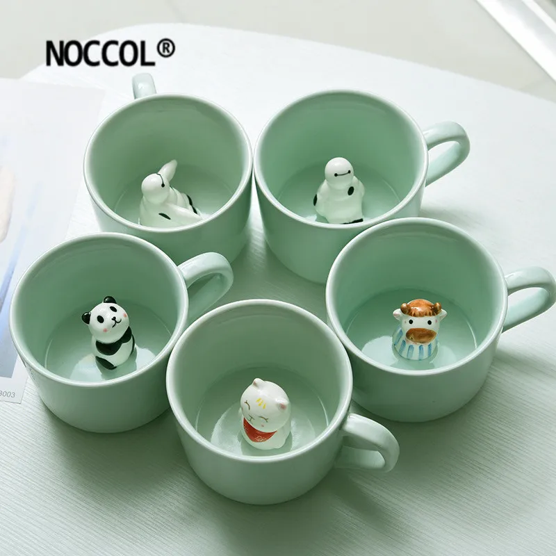 NOCCOL новинка 3D чашка с животными керамическая кофейная для детей девочек и