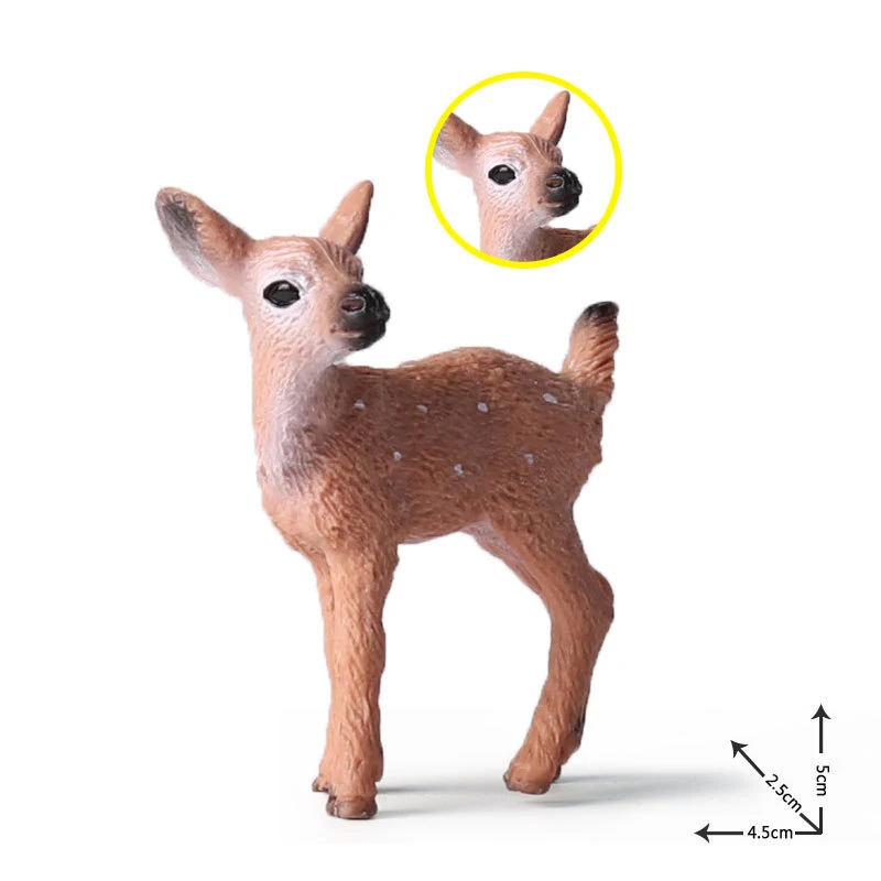 plastic toy deer Action Toy Figures Children's Simulation Wild Deer Animal Toys Model Set anime toys for girls boys kids home | Игрушки и