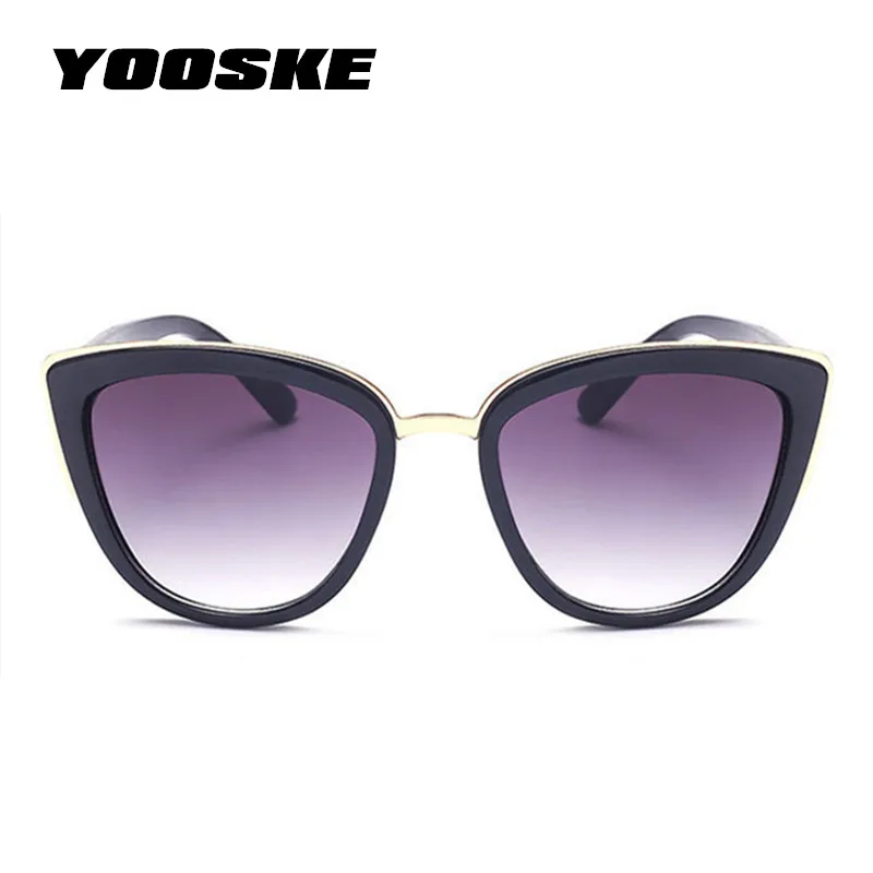 YOOSKE Cateye Солнцезащитные очки женские роскошные брендовые дизайнерские винтажные градиентные очки ретро солнцезащитные очки «кошачий глаз» женские очки UV400