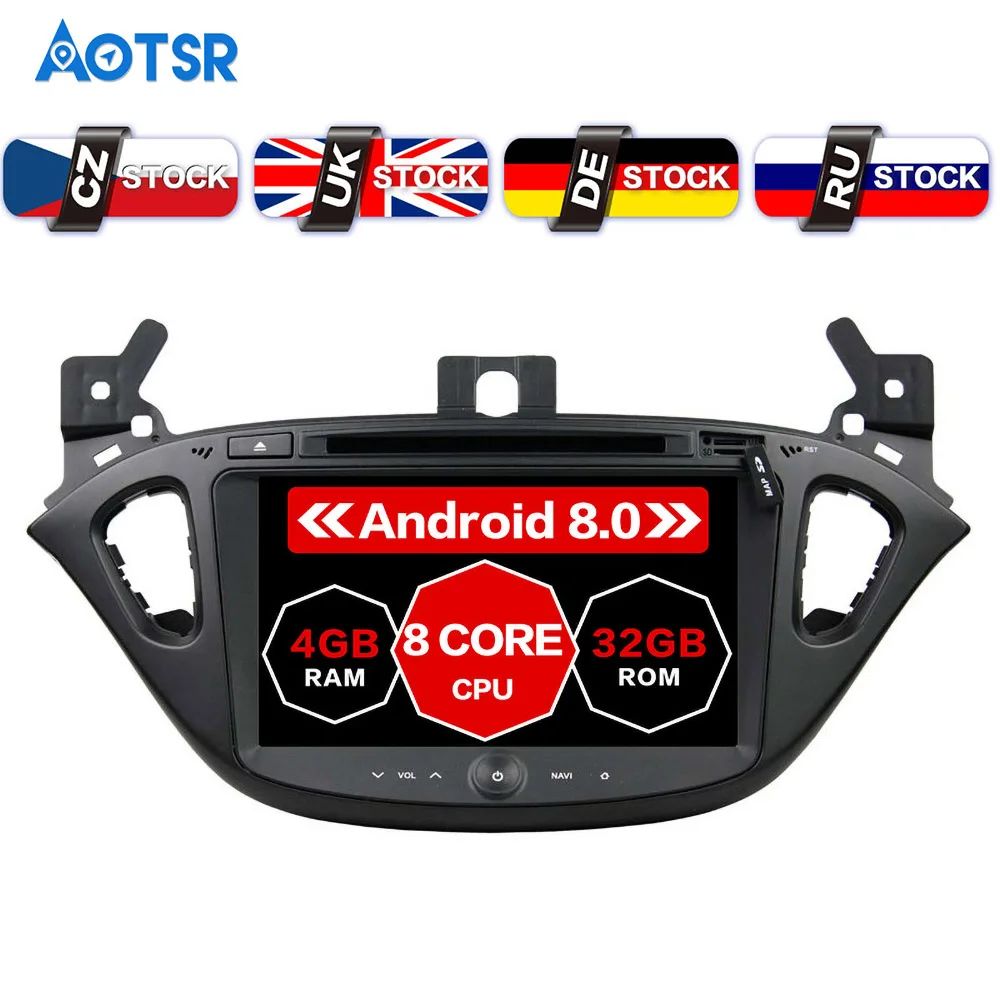 Автомобильный DVD-плеер с восьмиядерным процессором, Android 8,0, GPS-навигацией для Opel CORSA 2015, 2016, автомобильное радио с 4 Гб ОЗУ, 32 Гб ПЗУ, GPS, Bluetooth, px5
