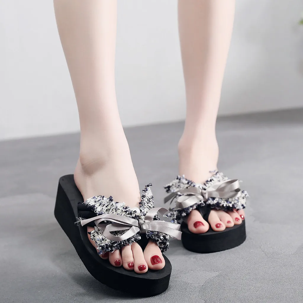 Женская повседневная обувь на плоской подошве с бантом женская танкетке