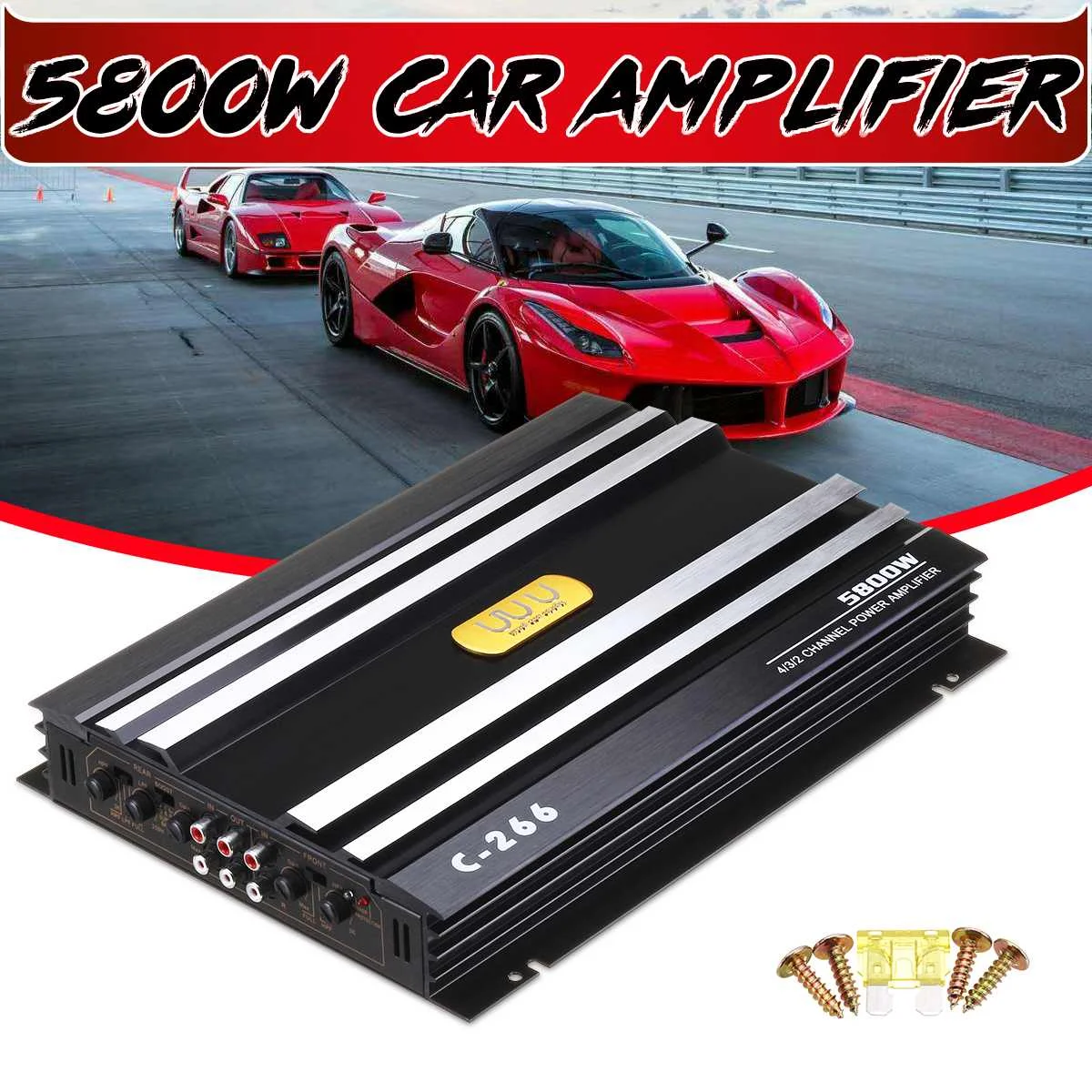 DC 12V 5800 ватт 4 х канальный автомобильный усилитель аудио стерео бас Динамик