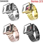 Классический ремешок DAHASE из нержавеющей стали для Apple Watch Series 3, позолоченный чехол-бампер для серии 2, ремешок для часов 4238 мм