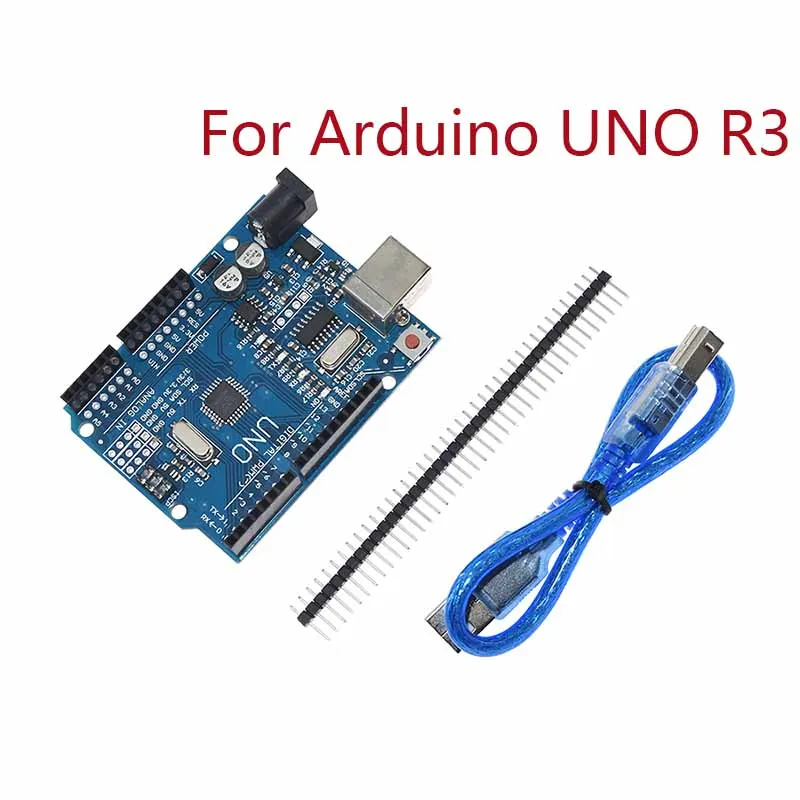 Для Arduino UNO R3 CH340G MEGA328P чип 16 МГц ATMEGA328P-AU макетная плата интегральные схемы комплект чехол+ USB кабель
