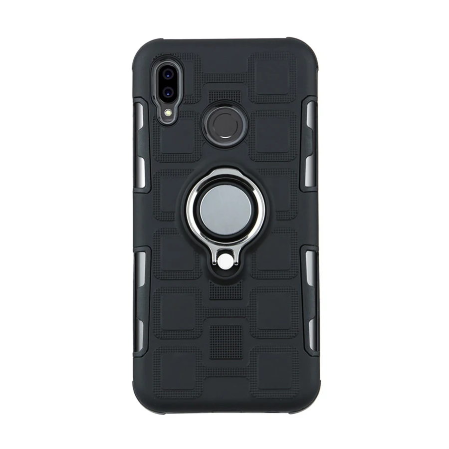 Cover For Huawei P Smart Plus 2019 Silicone Shockproof Phone Case Armor Back Ring Stand Hard |