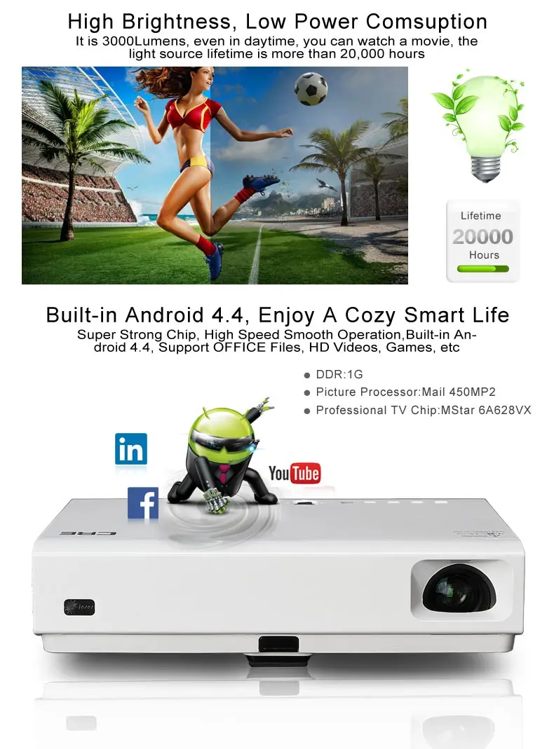 2016 Горячий продавать Домашний кинотеатр Мобильный проектор Смарт Мини Проектор