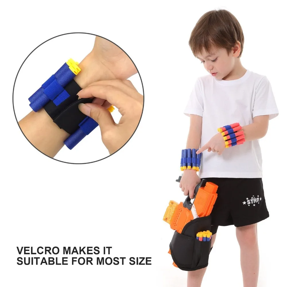 Детская тактическая поясная сумка и 2 ручных браслета для Nerf Gun аксессуары