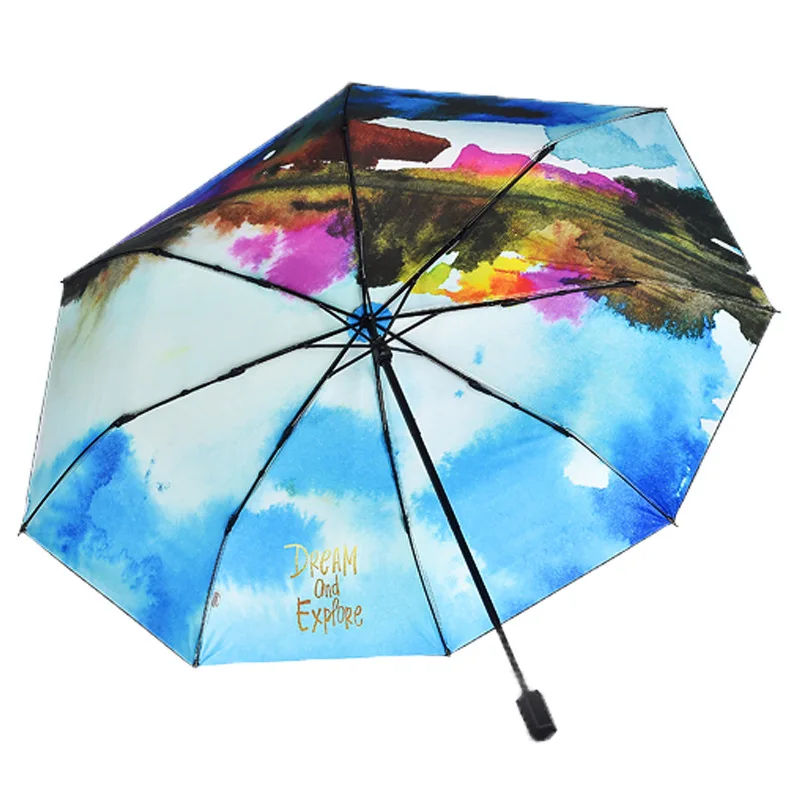 Sunscreen sun and rain dual-use folding umbrella | Дом и сад