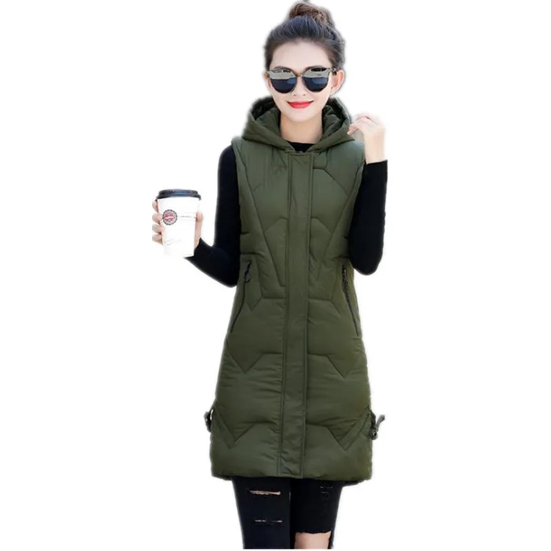 

Solid Autumn Winter Women Vest Plus Size 3XL 2018 Hooded Down Cotton Female Waistcoat Hooded Slim Outerwear Warm Vest Top Q560