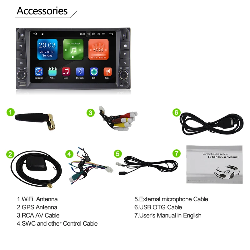 2 Din Android 8 1 Автомобильный мультимедийный плеер Радио Стерео Gps Navi для Toyota Hilux Corolla