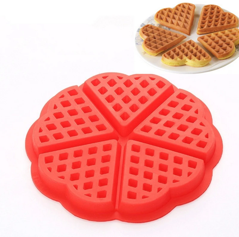 3D Silicone Mold DIY Waffel Cake Muffins Heart Shaped Design Muffin Handmade Baking Tool High Quality Kitchen Accessories | Дом и сад