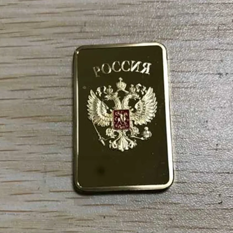 24k Real Gold Plated Badge 50 X 28 Mm Russia Souvenir Coin
