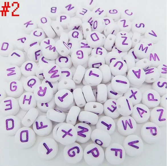 

Alphabet /Letter "A-Z" Acrylic White Spacer Beads Fit Bracelets DIY Jewelry Handcraft Accessories 1000PCS Mixed color P12
