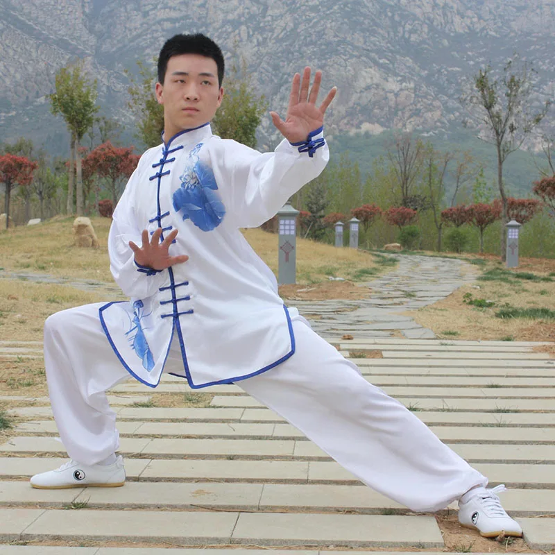 

10 White Blue and White Porcelain Lotus Tai Chi Clothing Long Sleeve Kung Fu Uniform Wushu TaiChi Uniform Martial Arts Suit