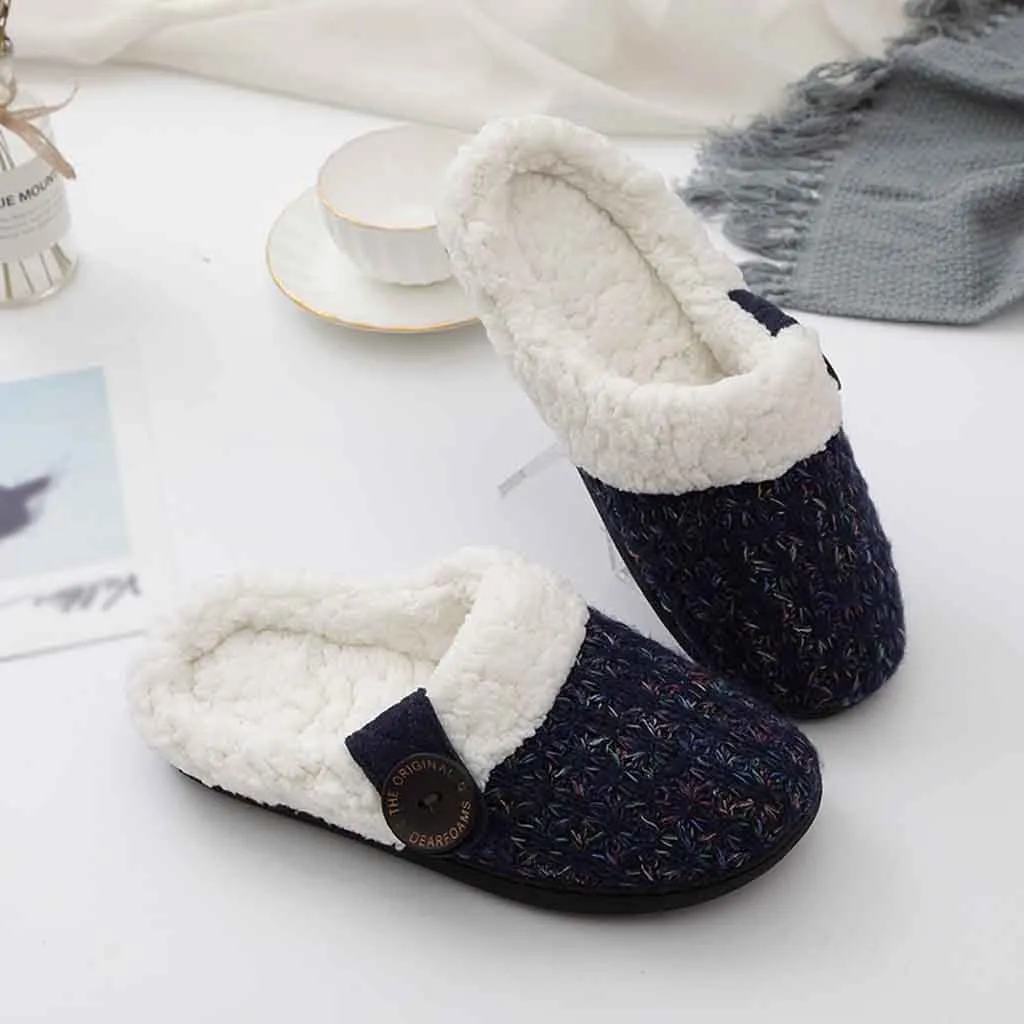 YOUYEDIAN Women Cheap Slippers Indoor Home Plush Soft Shoes One Button Non-Slip Floor Sneakers Couple #3 | Обувь