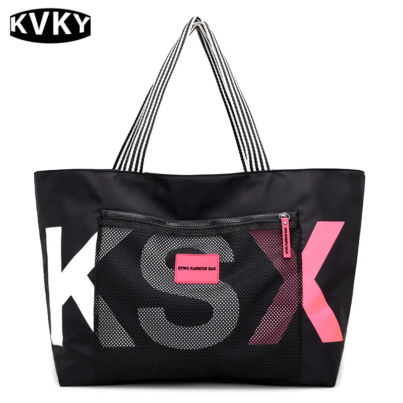 Винтажная Холщовая Сумка на плечо KVKY для женщин, вместительные дамские сумочки с принтом алфавита, Женский тоут