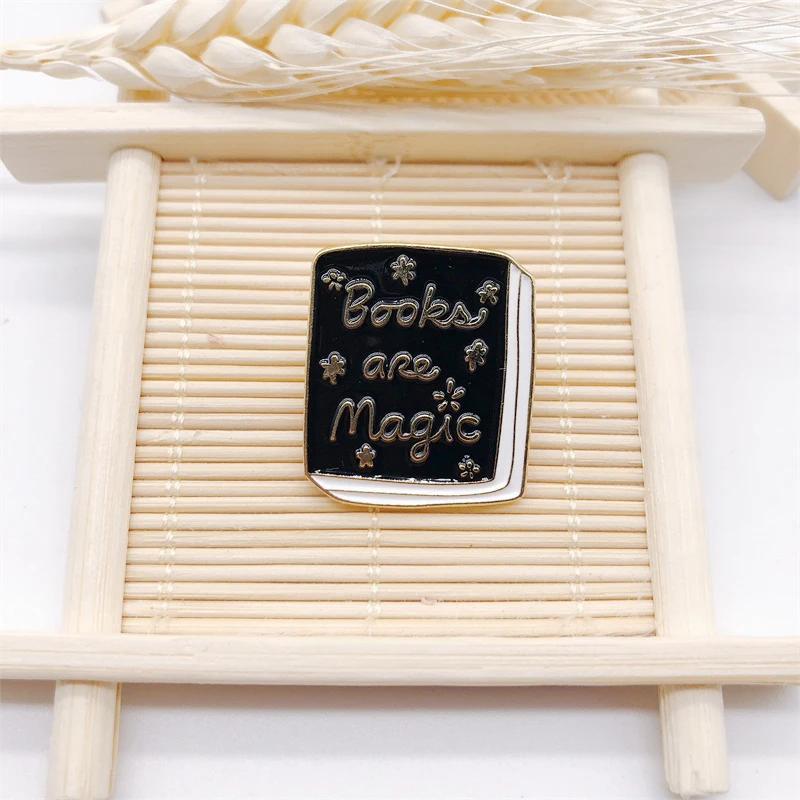 Креативная Черная книга Волшебная эмалированная брошь из сплава индивидуальный