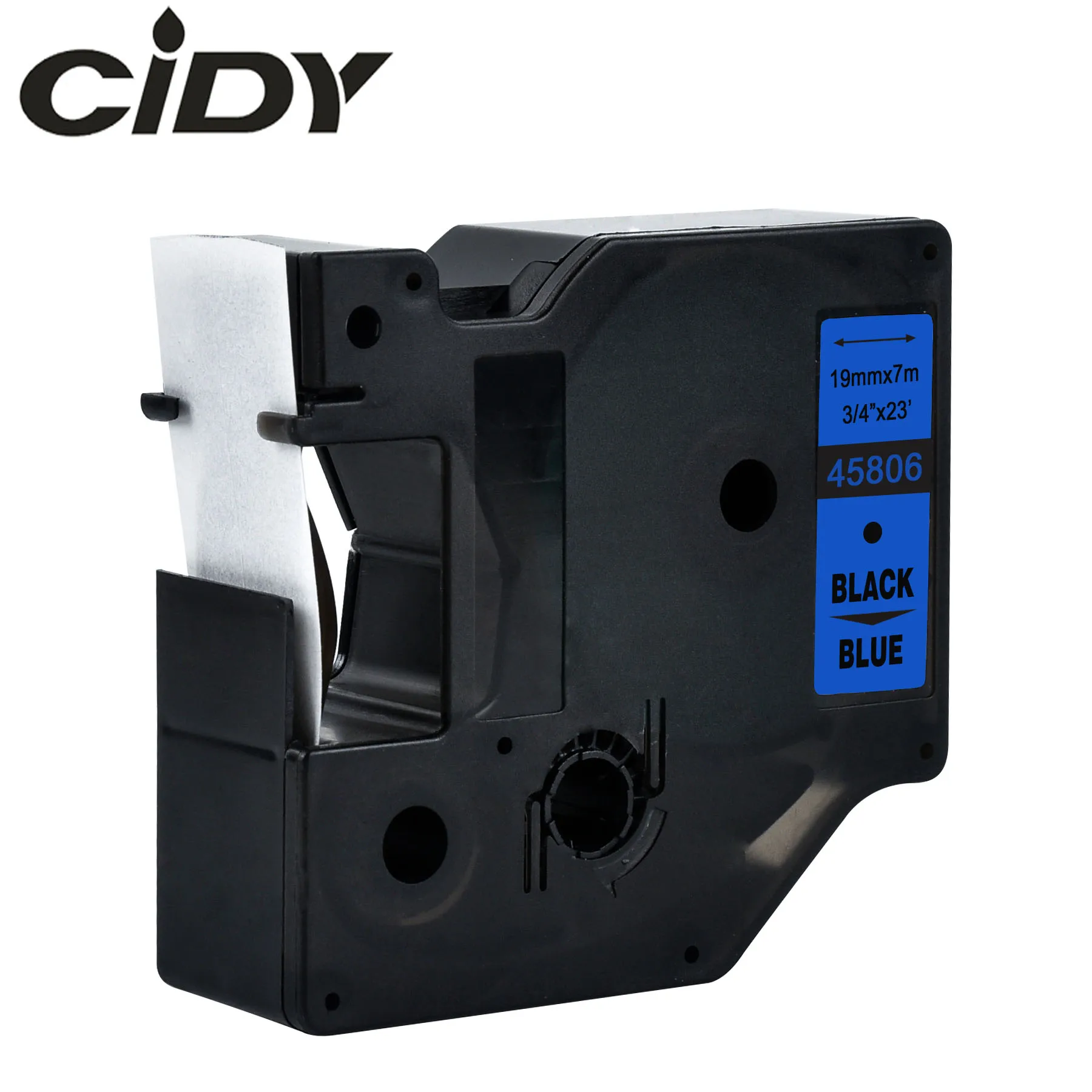 Этикетка CIDY 1 шт. 45803 совместимый с Dymo D1 19 мм лента для маркировки 45800 45808 черного цвета на белом ленты с лейблом для этикетка Dymo менеджер 160 280 210 - Цвет: black on blue