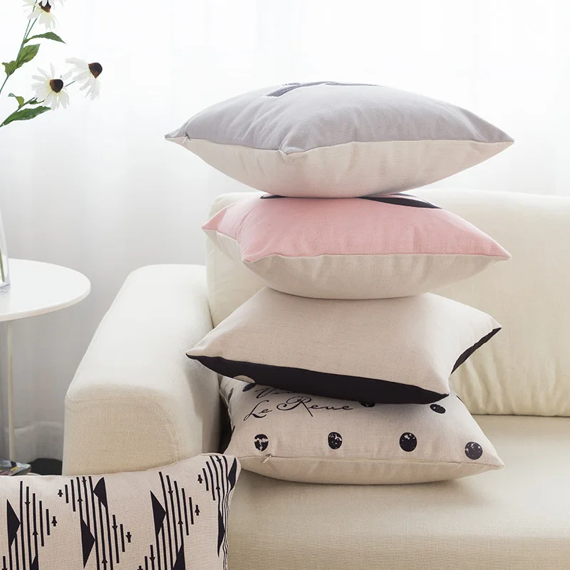 Фото ins linen cotton decorative cushion cover pink grey black letters plant plaid pillow 45*45cm sofa chair office pillowcase Дом и сад ins linen cotton decorative cushion cover pink grey black letters plant plaid pillow 45*45cm sofa chair office pillowcase Дом и сад