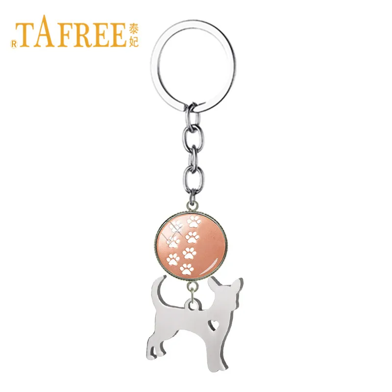 TAFREE милый Чихуахуа полый брелок для ключей с рисунком лапы животных Chrams