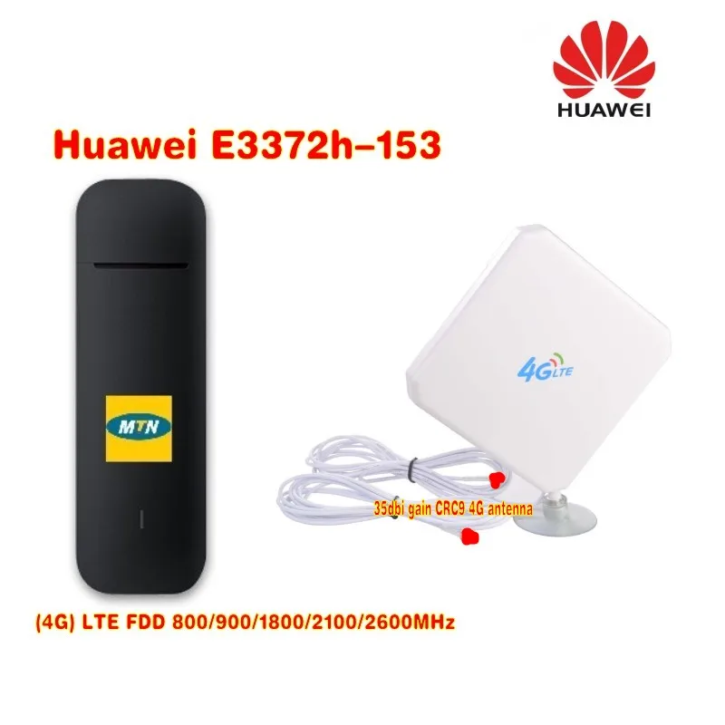 Оригинальный разблокированный USB-модем HUAWEI E3372h-153 150 Мбит/с 4G LTE с двойной антенной