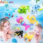 2018 детские игрушки для ванной стильная футболка с изображением персонажей видеоигр морские животные Черепаха игрушка в ванну для Плавание заводные на цепочке классические детские развивающие игрушки