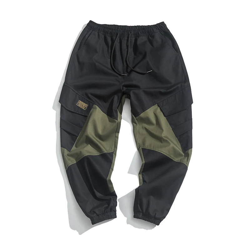 Мужские уличные хип-хоп повседневные шаровары с эластичным поясом и карманами