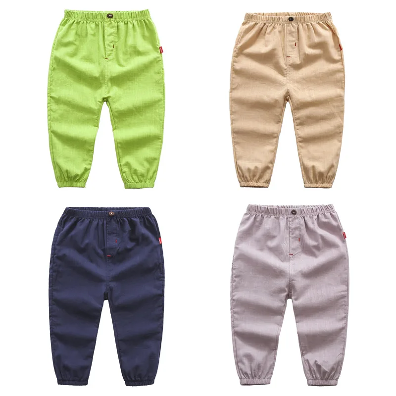 Детские штаны Повседневное на день рождения Твердые Мальчики Детская одежда