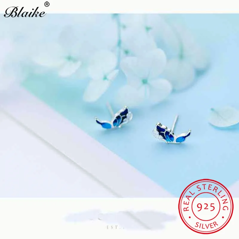 Женские свадебные серьги гвоздики Blaike из стерлингового серебра 925 пробы с