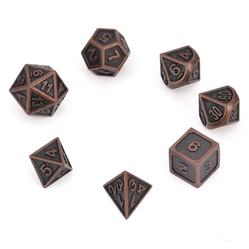 7 шт. медный цвет ретро металл многогранные кости Подземелья и Драконы Mtg набор