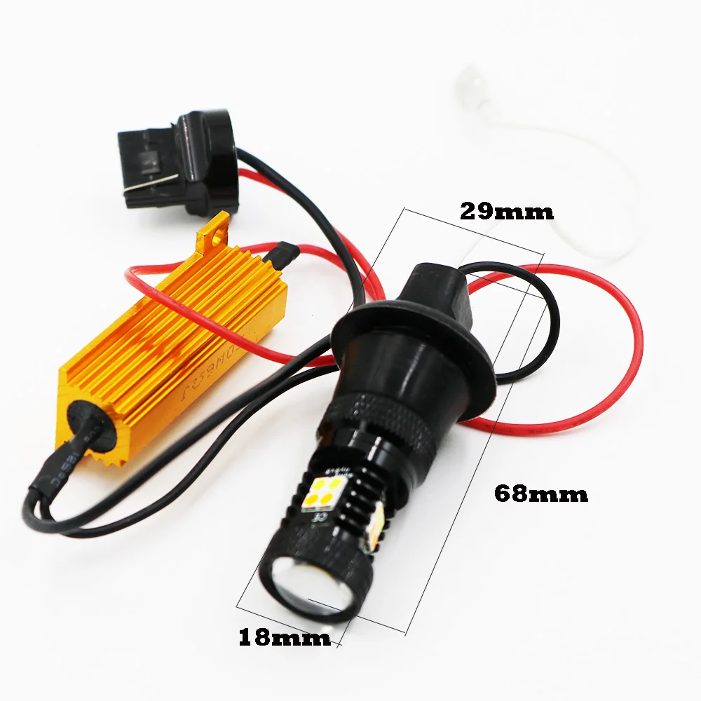 YSY 2 шт. Новые двухцветные 16SMD 3030 белые и янтарные T20 7440 светодиодные лампы для