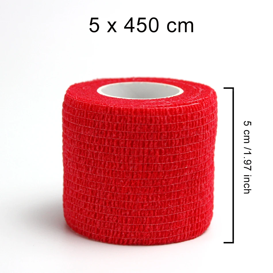 Red Стоящая 5 см* 450 см самоклеящаяся эластичная лента из нетканого материала, лента для фитнеса, наколенники, поддержка локтя, травмирующая подушка - Цвет: Red