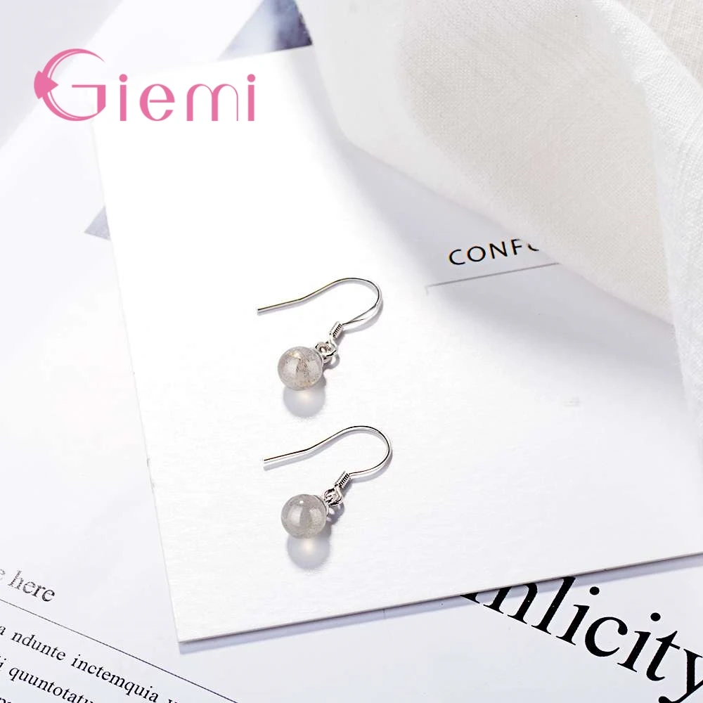 Уникальный дизайн новый модный белый опал Подвеска Серьги 925 стерлингового