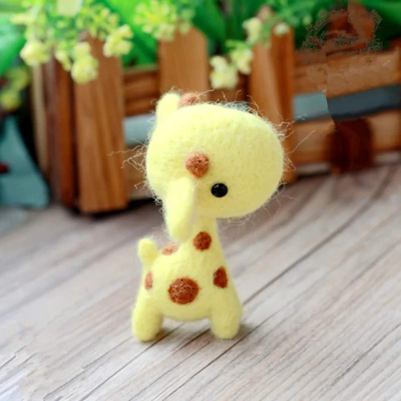 1 Набор DIY иголка для рукоделия набор валяния милая кукла &quotЖираф&quot шерстяной