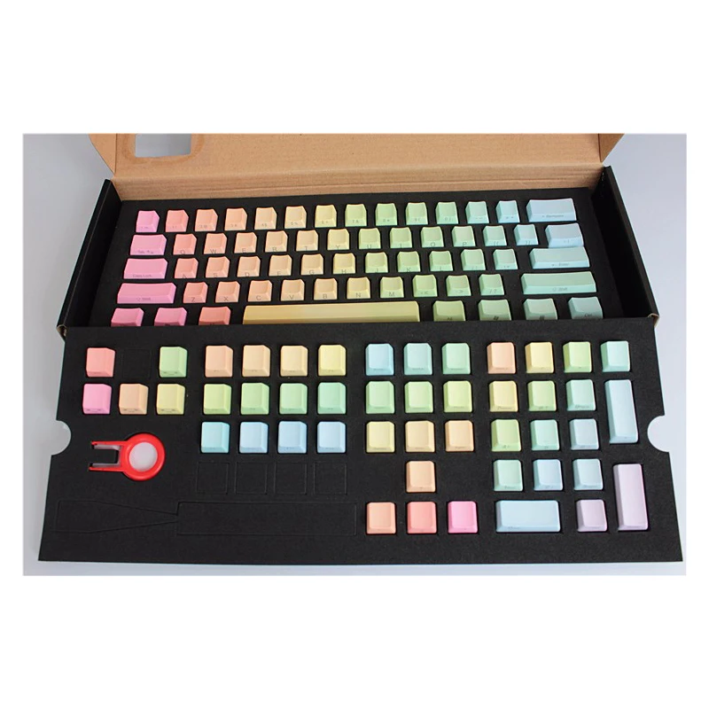 87 клавиш Радужный OEM профиль брелки Cherry MX Переключатель PBT колпачки радий valture с боковой печатью для механической клавиатуры