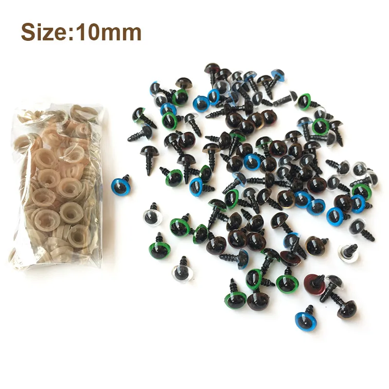 100 шт./50 пар 5 цветов безопасные глаза 10 12 мм выдутые синие серебряные золотые