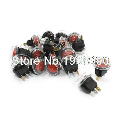 

20Pcs Red Lamp SPST 3Pin Soldered Waterproof Rocker Switches AC 6A 250V 10A 125V