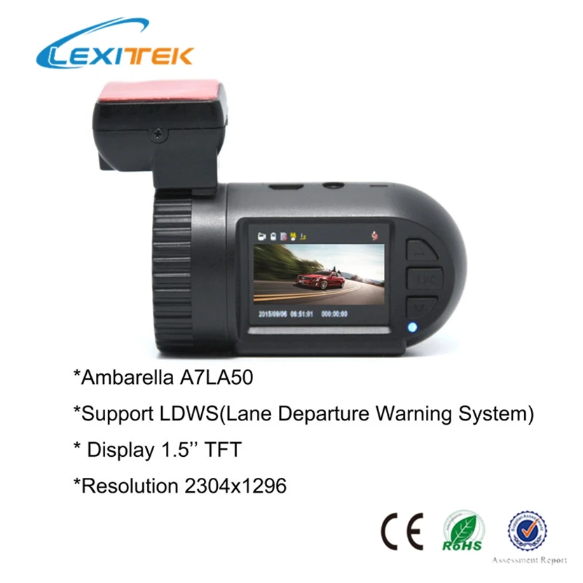 Lexitek мини 0805 Автомобильный видеорегистратор Камера Dash Cam камера черный ящик Ambarella