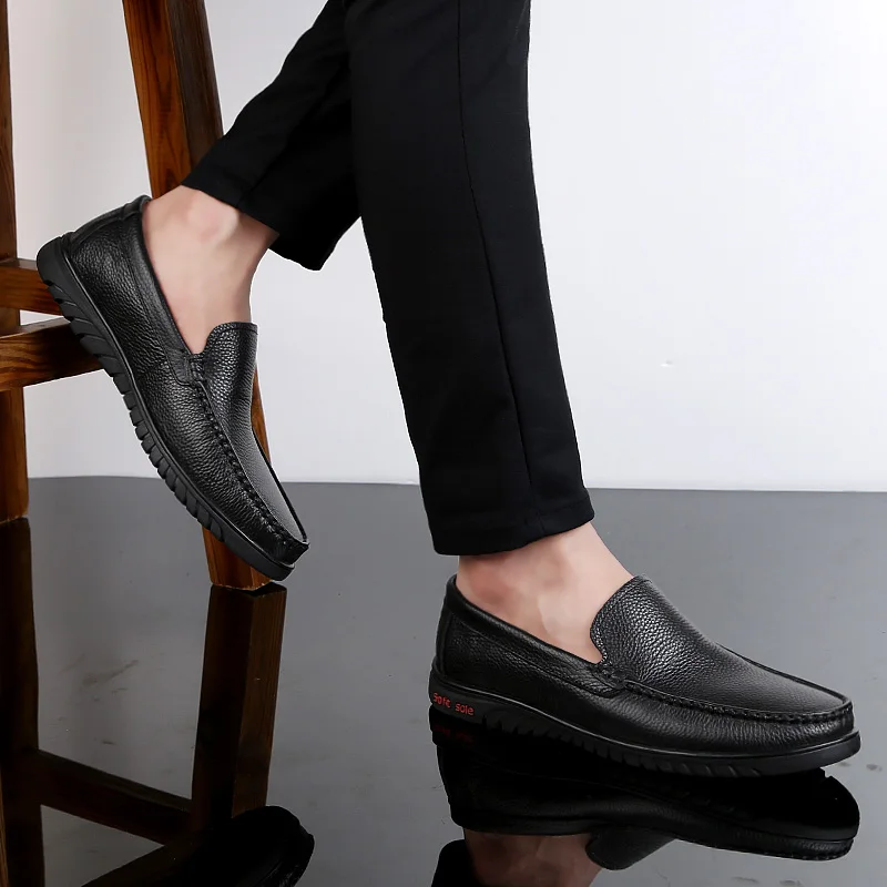 1Men Genuine Leather Shoes outdoor Business Dress Moccasins loafers Flats Slip On New Men's Casual Mens L5 | Обувь